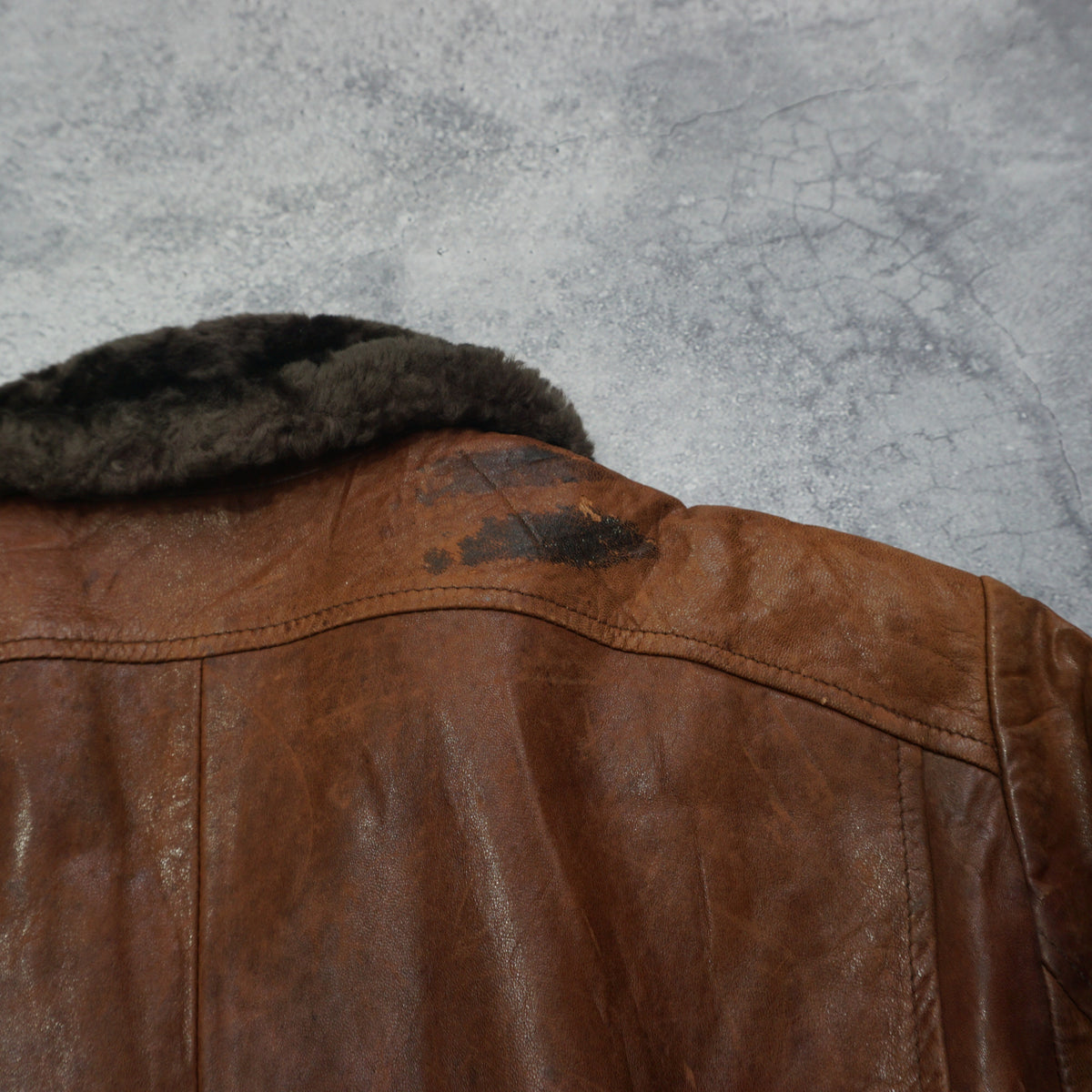 80s Joshua Faux Fur Collar Leather Jacket