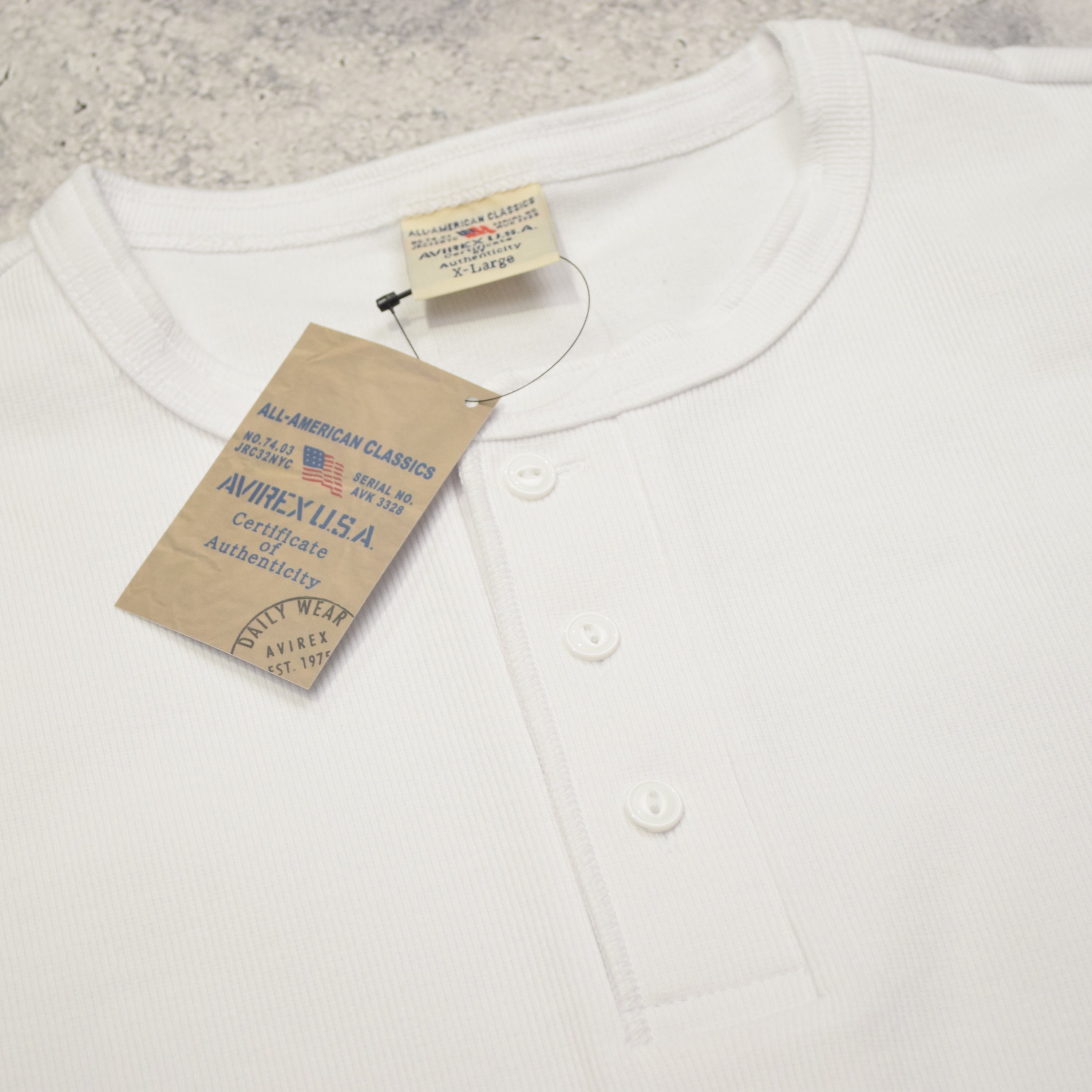 Avirex Ribbed Henley T-Shirt