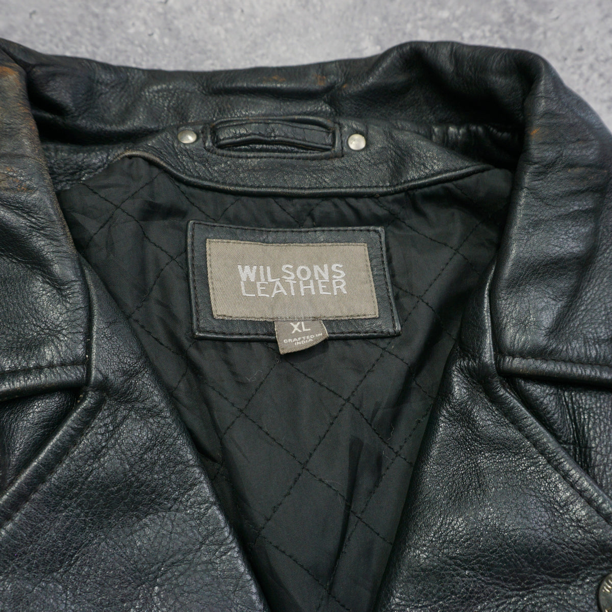 2000s Wilsons Leather Biker Leather Jacket