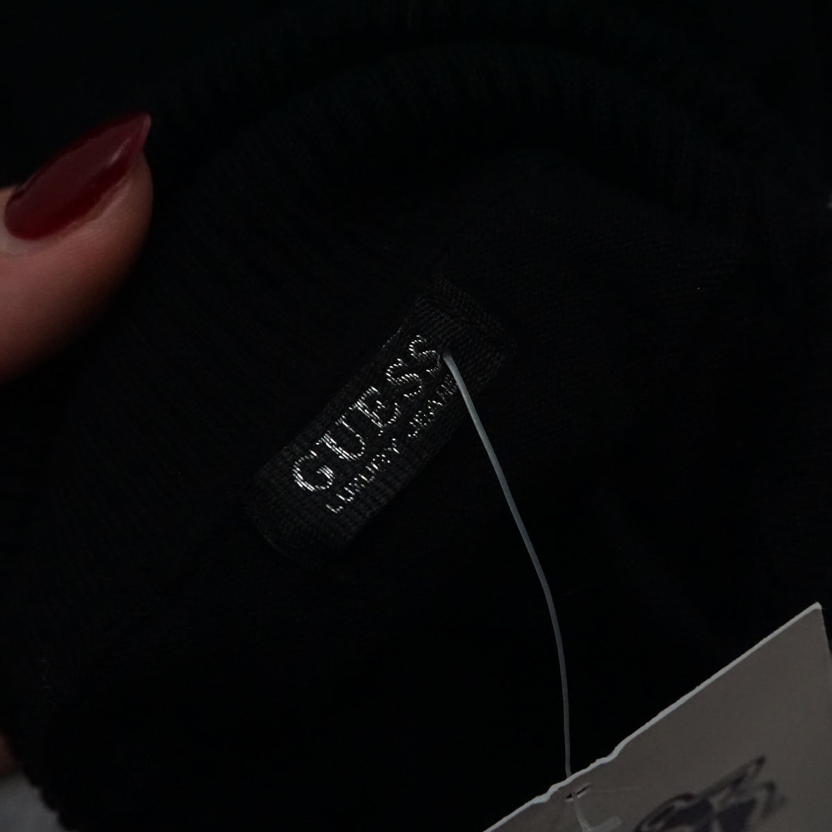 Guess Black Sequin Logo Sweater Knit