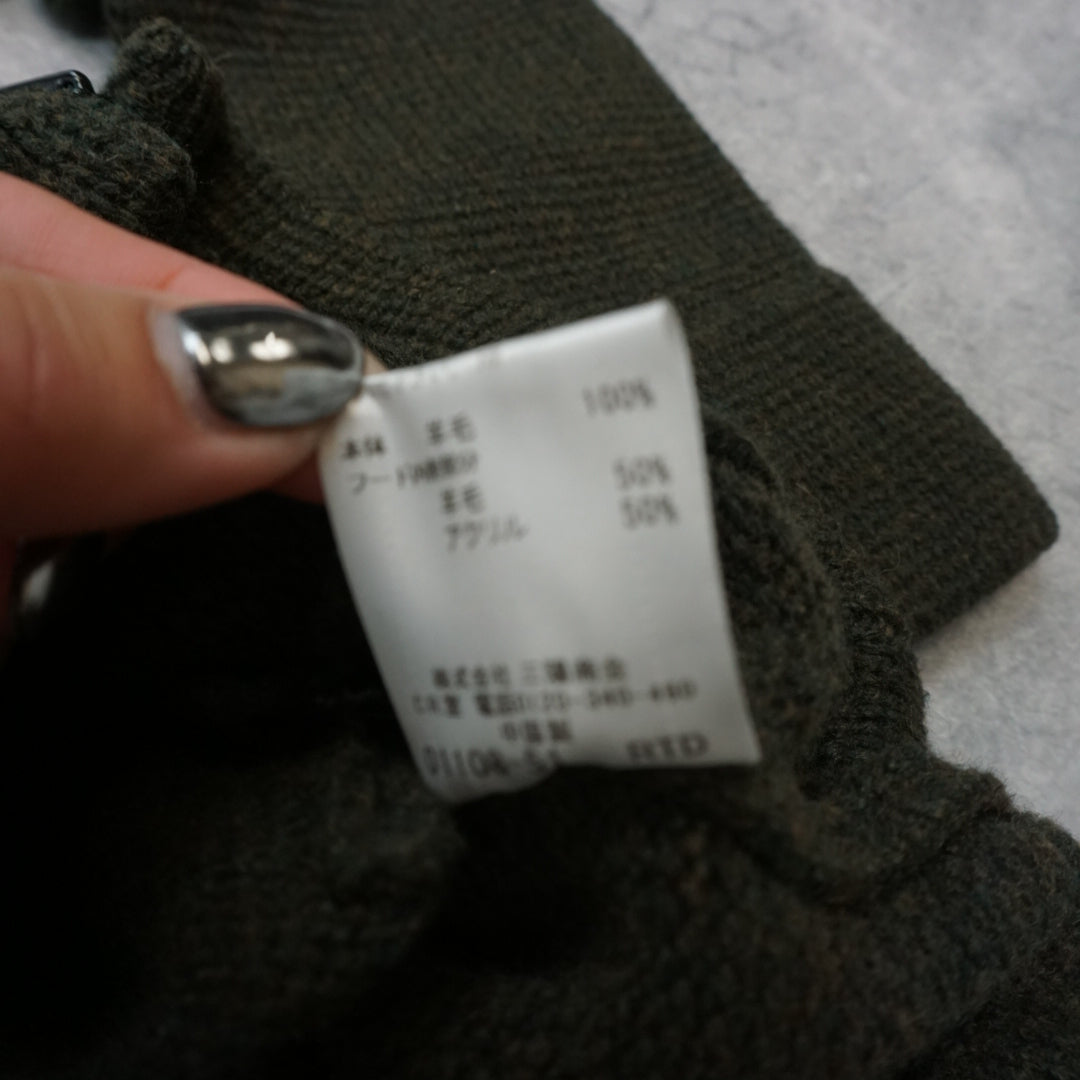 2000s Burberry Black Label Wool Full Zip Drawcord Hoodie Knit