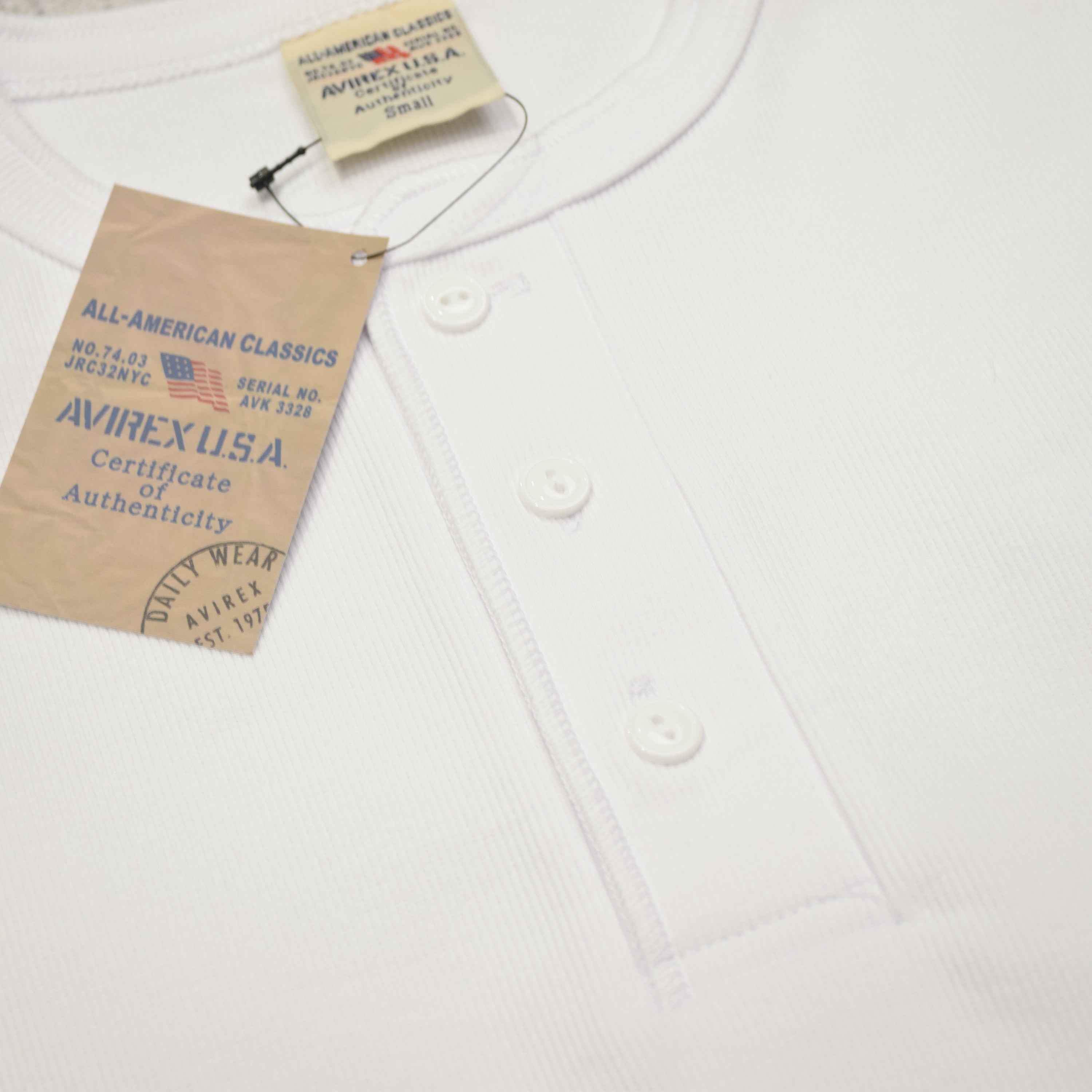 Avirex Ribbed Henley T-Shirt