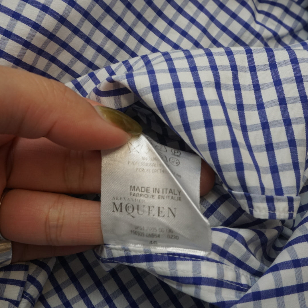2000s Alexander McQueen Gingham Short Sleeve Shirt