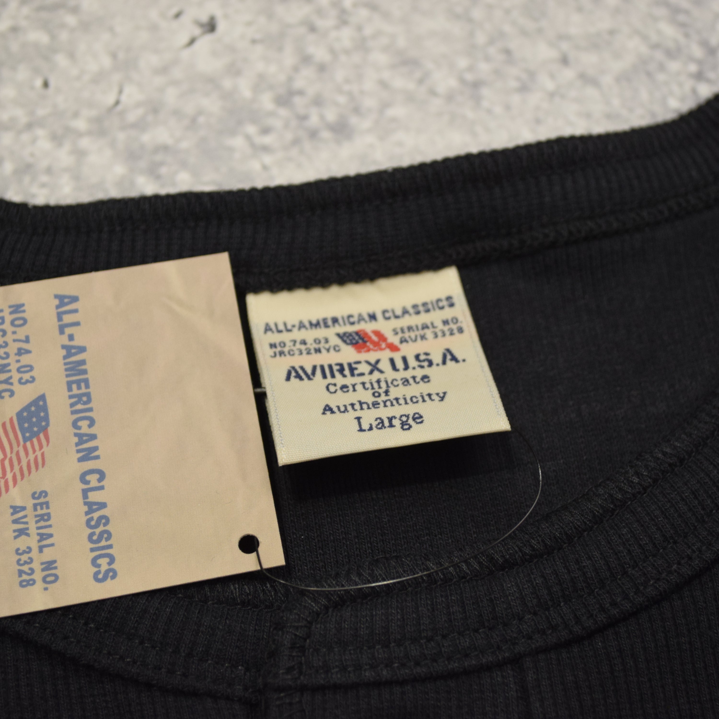 Avirex Ribbed Henley T-Shirt