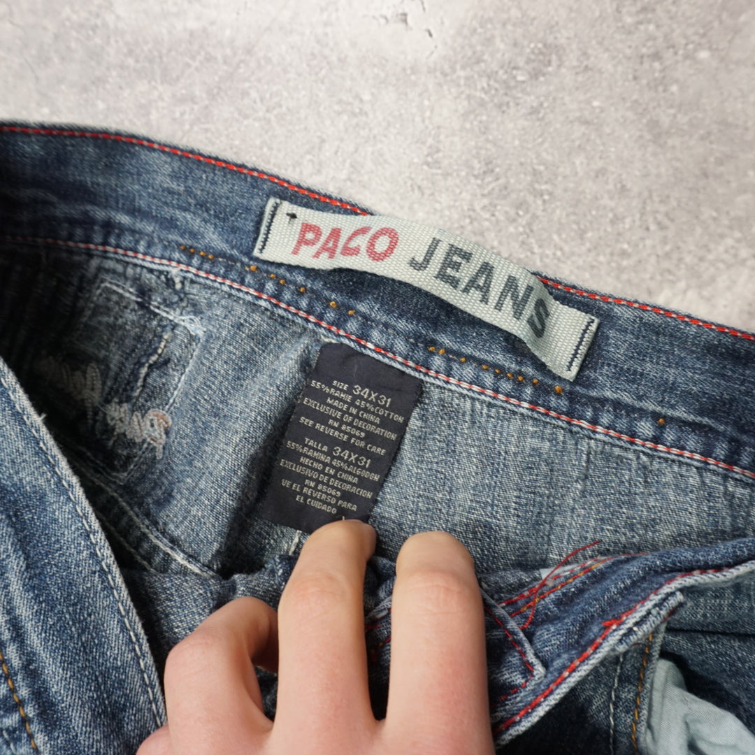 2000s Paco Distressed Graphic Jeans