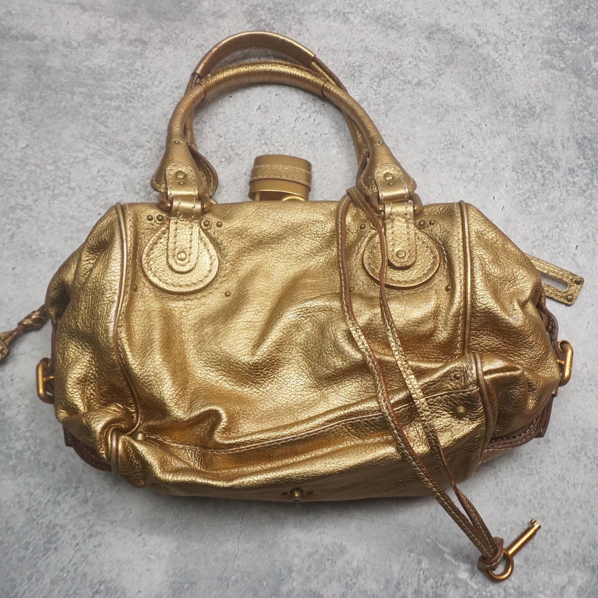 Chloé Paddington Gold Leather Handbag