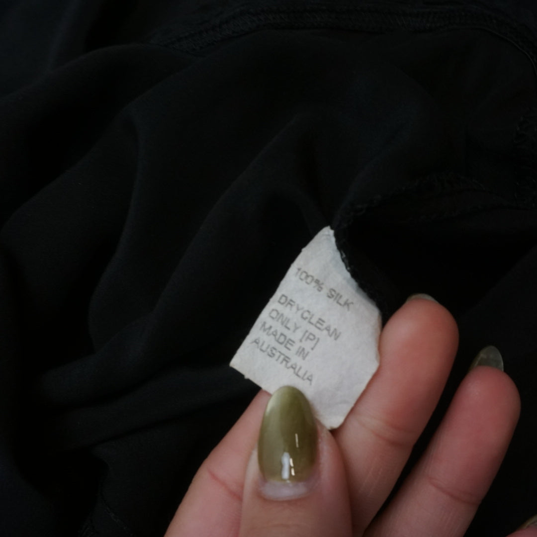 2000s Cooper St. Clothing Silk Tie-Cuff  Blouse