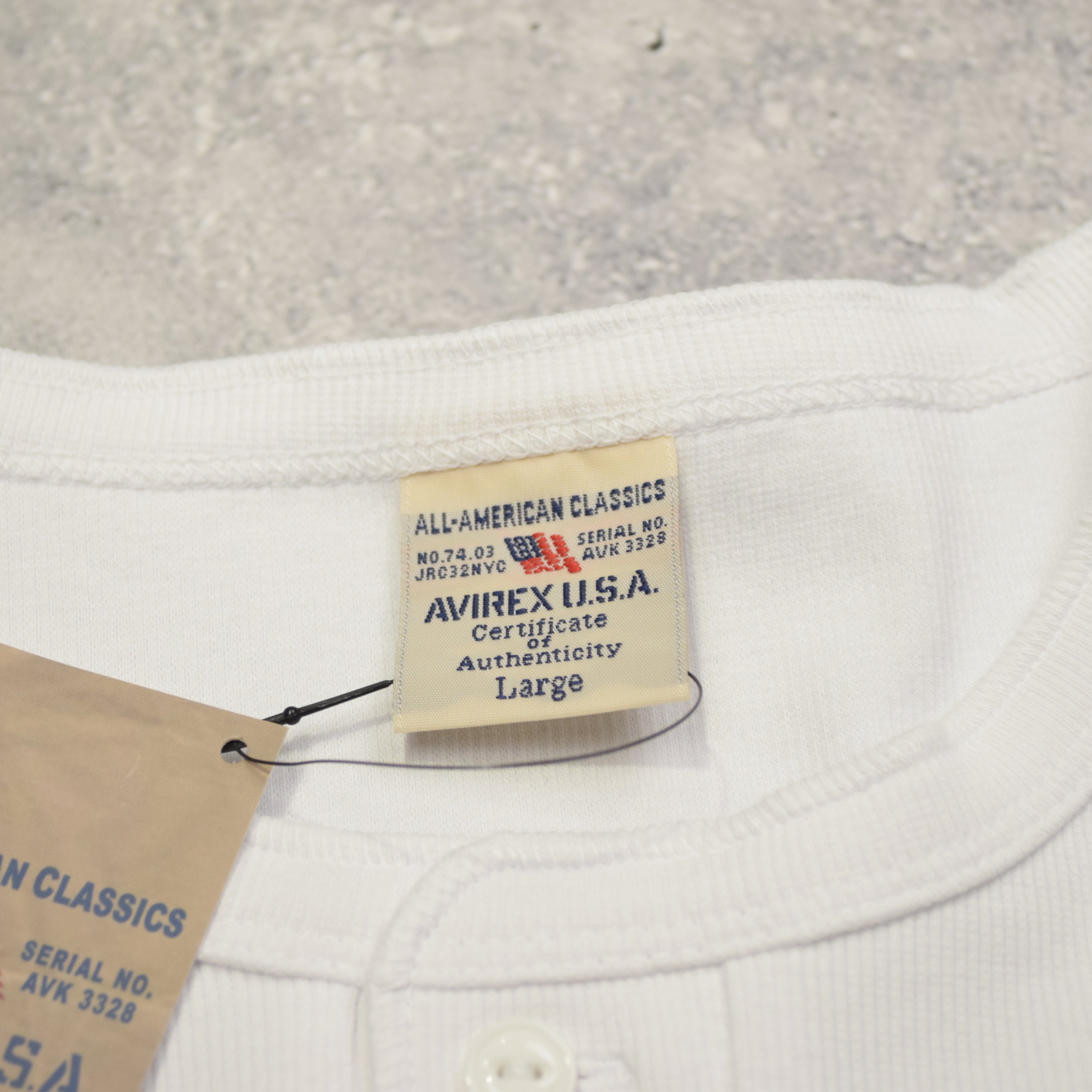 Avirex Ribbed Henley T-Shirt