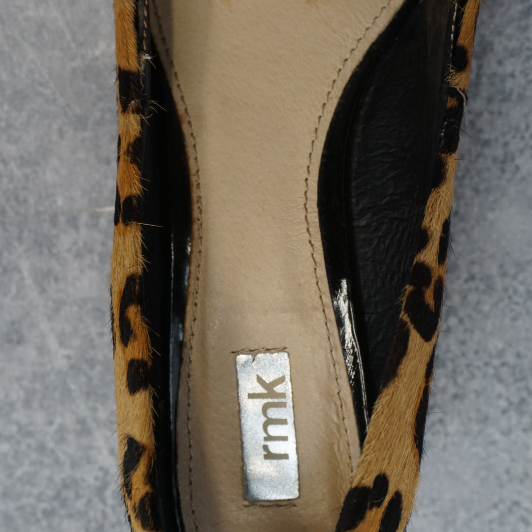 rmk Leopard Print Wedge Pony Hair Heels