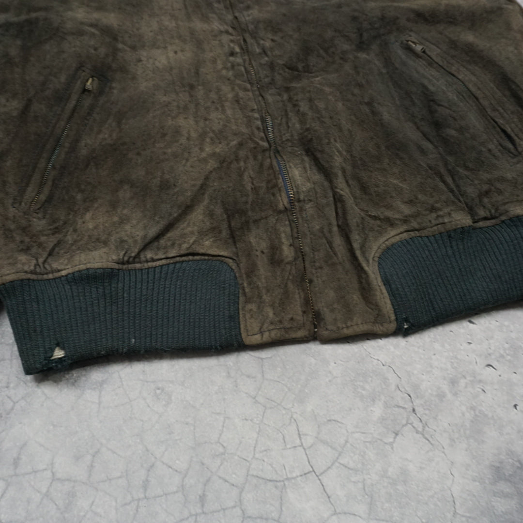 90s Hai Sporting Gear Suede Bomber Jacket