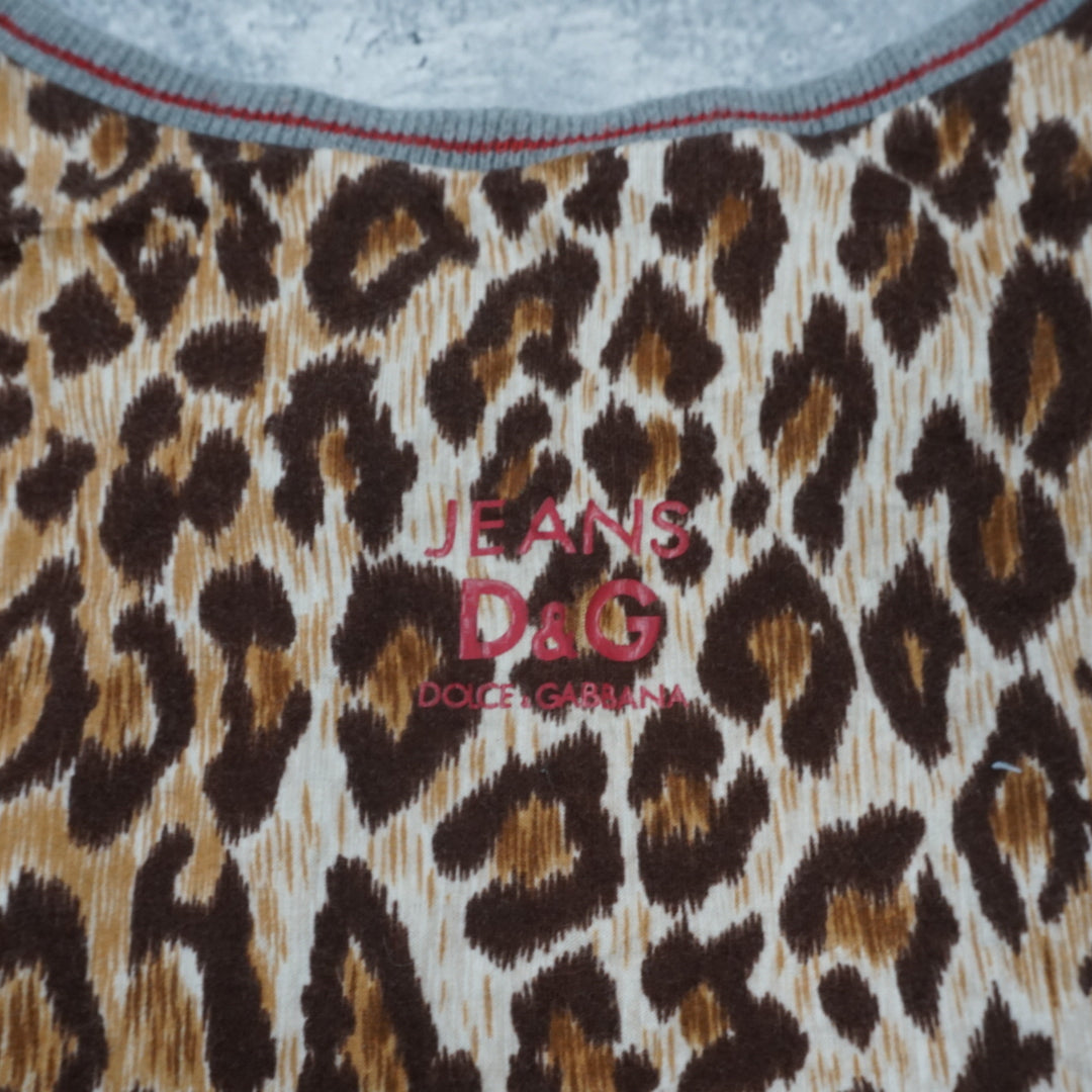 2000s Dolce & Gabbana Jeans Leopard Print Tank Top