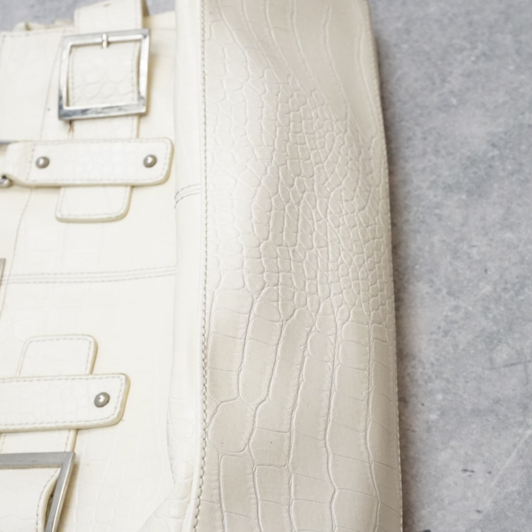 2000s JAG White Buckle Handbag
