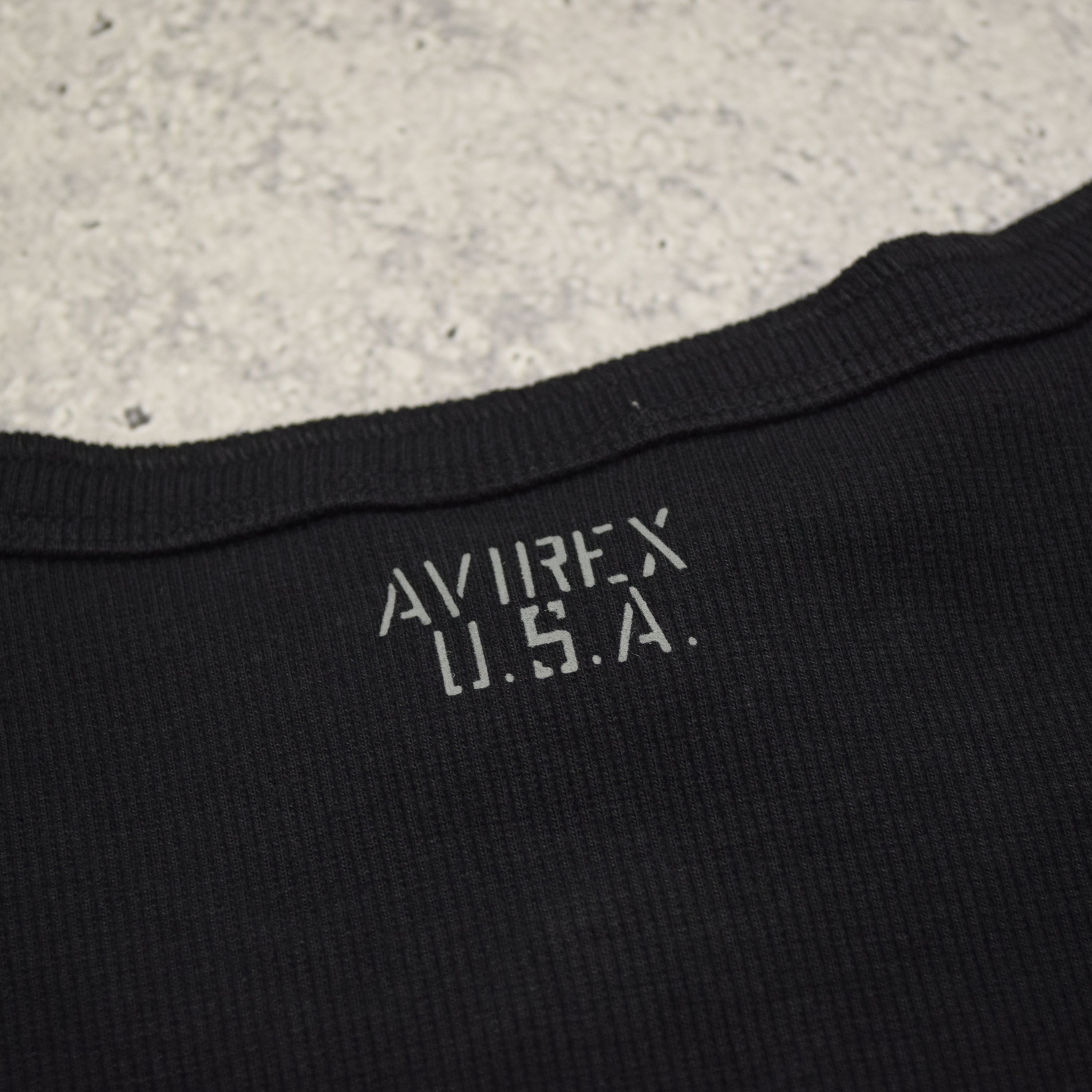 Avirex Ribbed Henley T-Shirt Henley