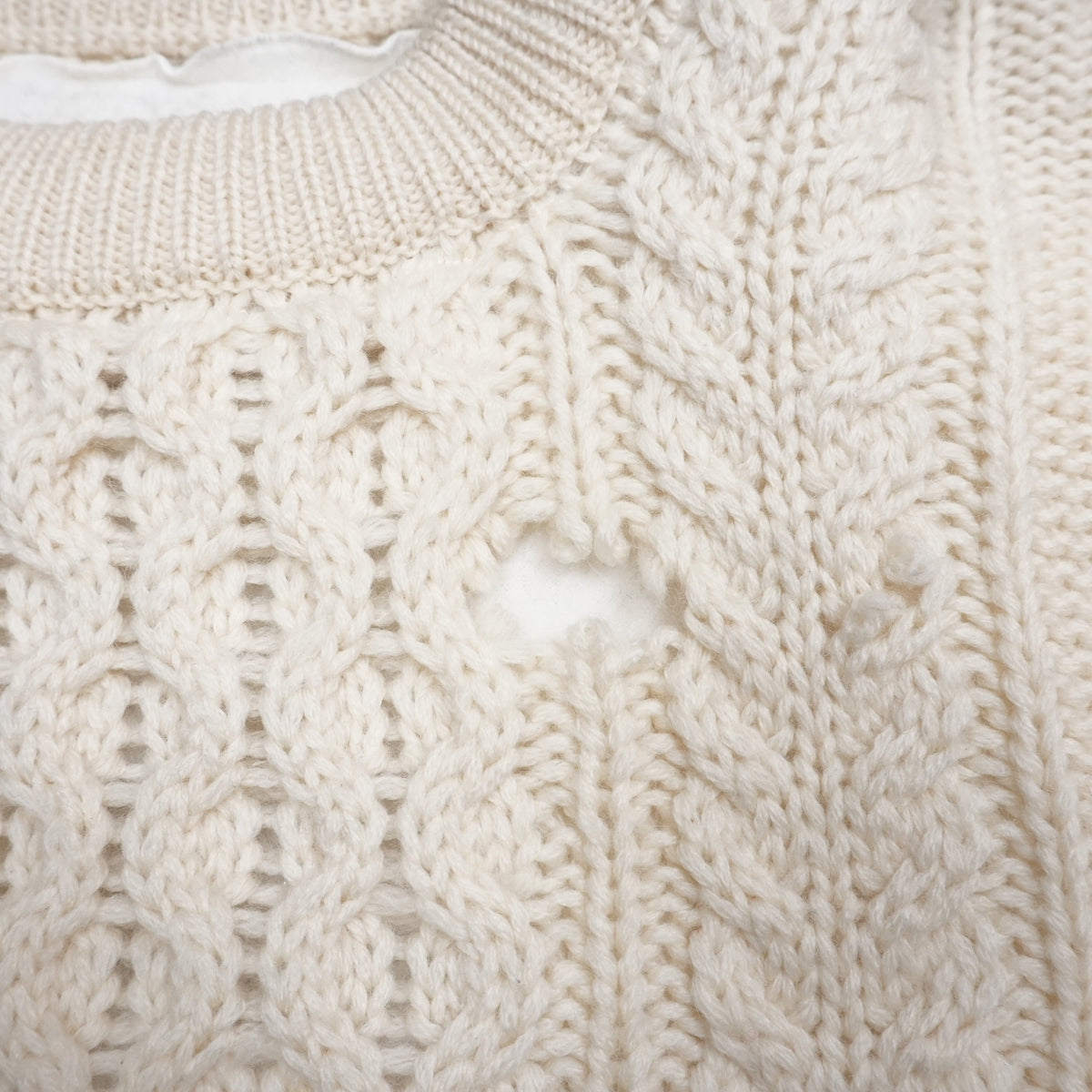 Rebuild By Needles Cable Knit Fleece Panel Sweater