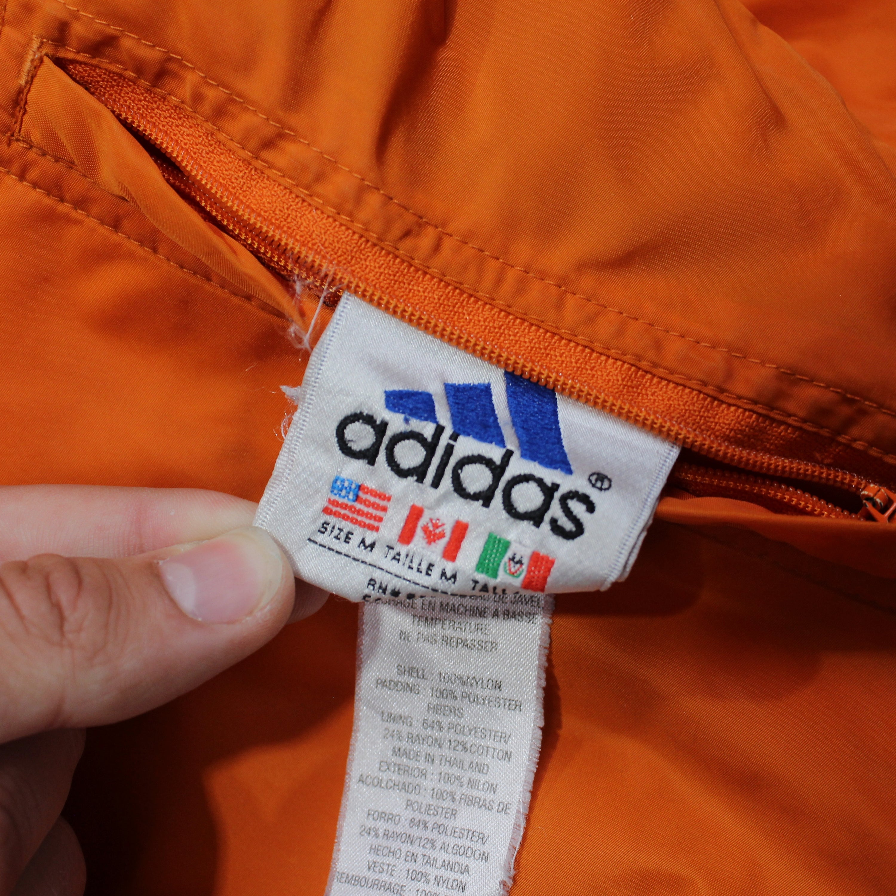 2000s Adidas Full Zip Orange Hoodie