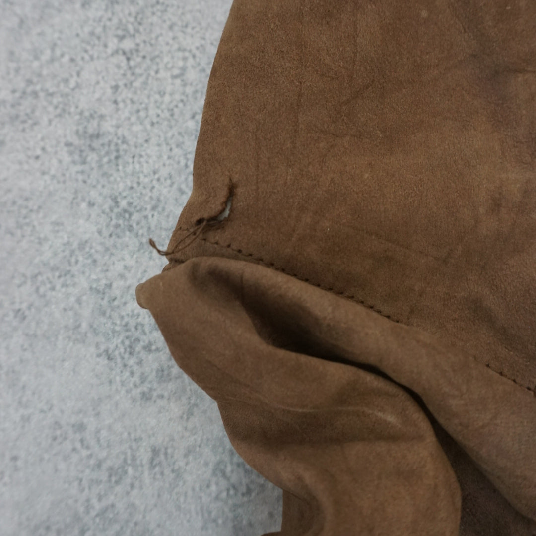 90s Body Equip Suede Zip Pocket Leather Jacket Bomber