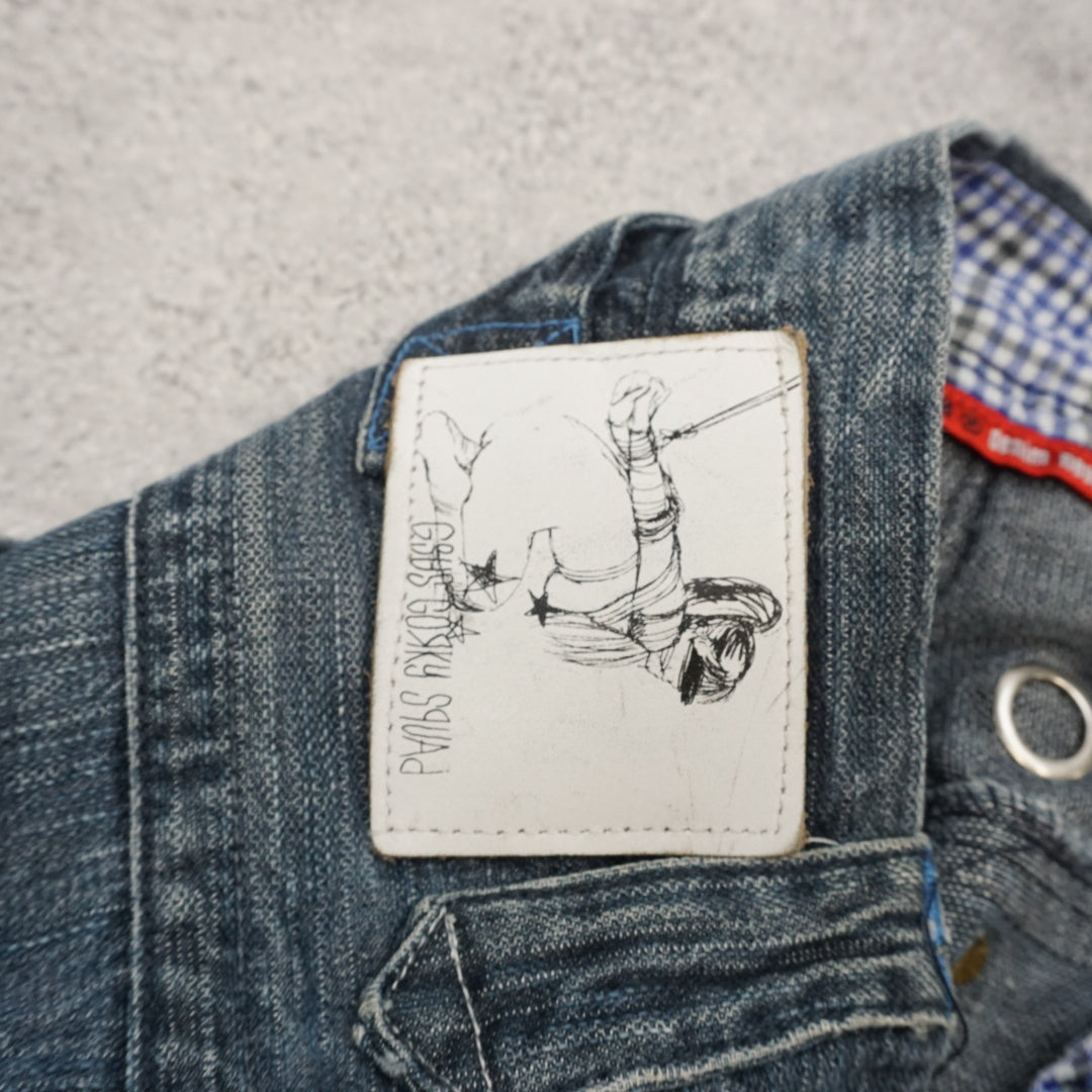 2000s Gsus Distressed Baggy Cargo Pocket Jeans