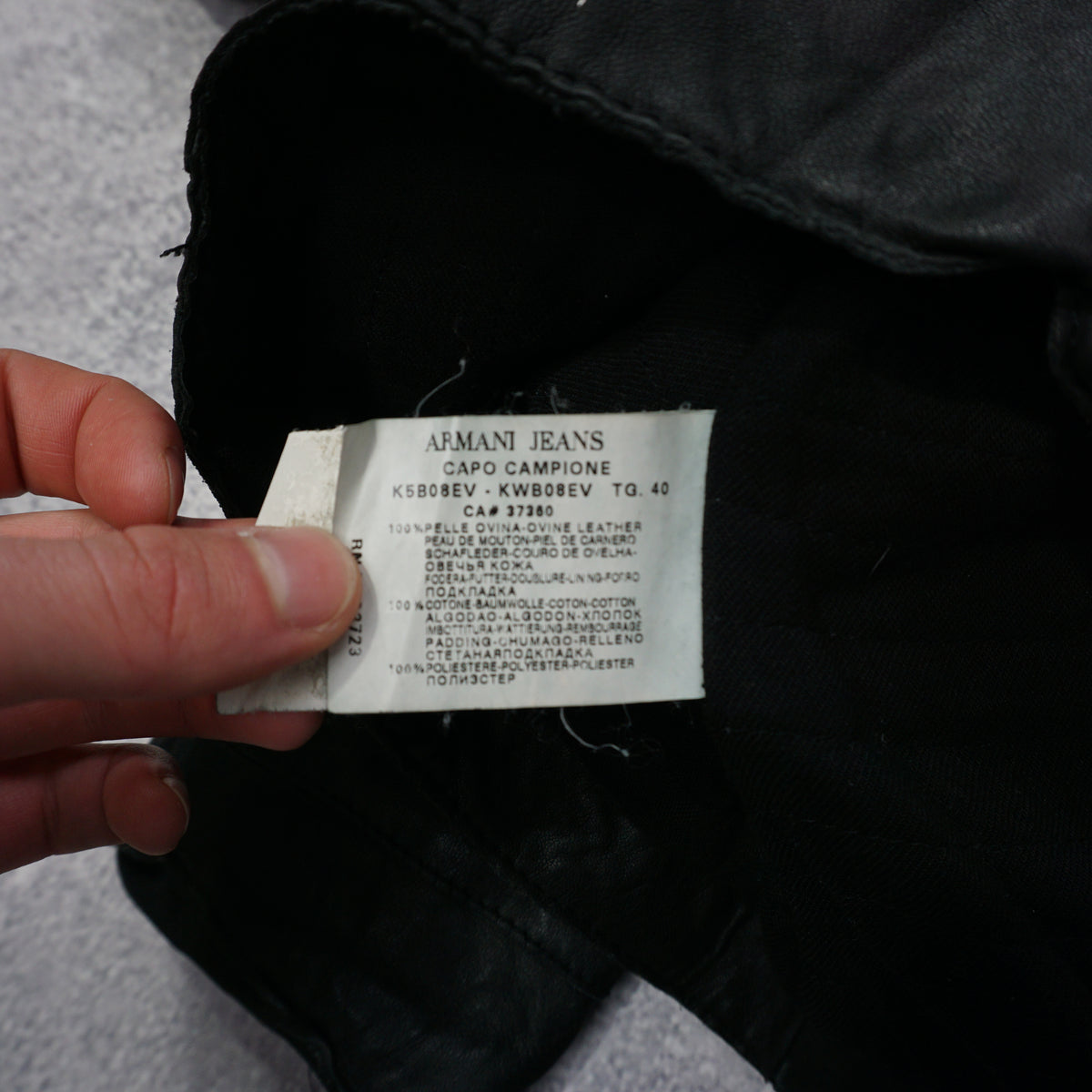 2000s Armani Jeans Embossed Leather Jacket