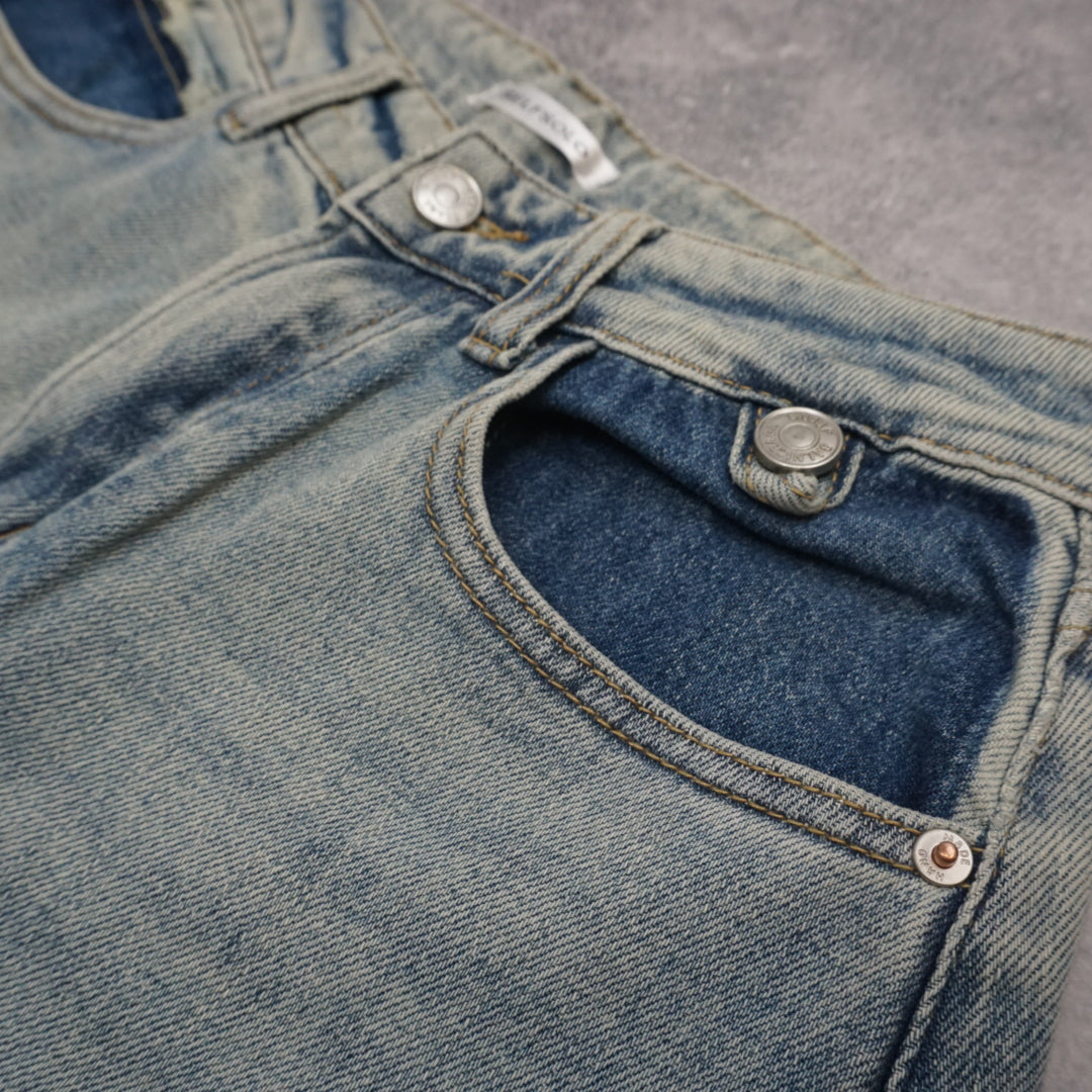 Selfsolo Wide Leg High Waist Jeans