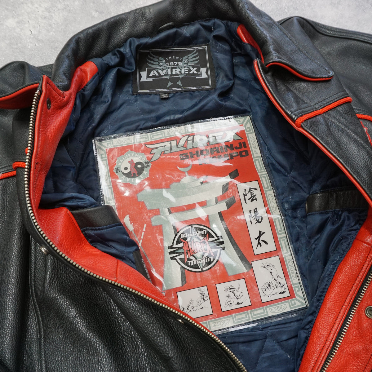 2000s Avirex Genuine Leather Embroidered Jacket