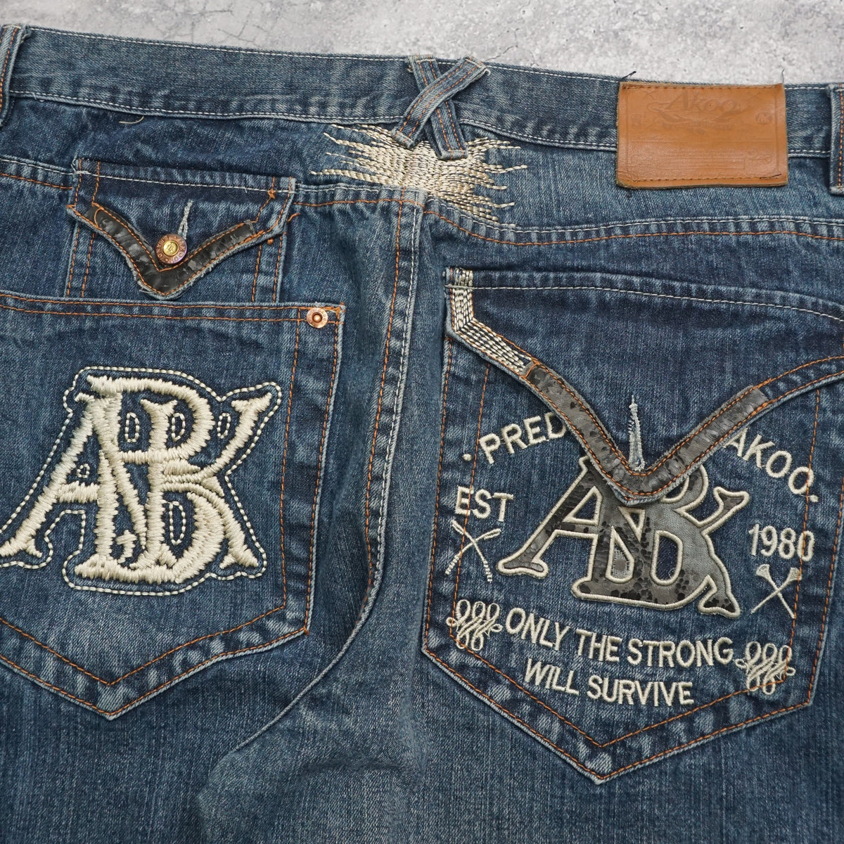 2000s Akoo Embroidered Baggy Jeans