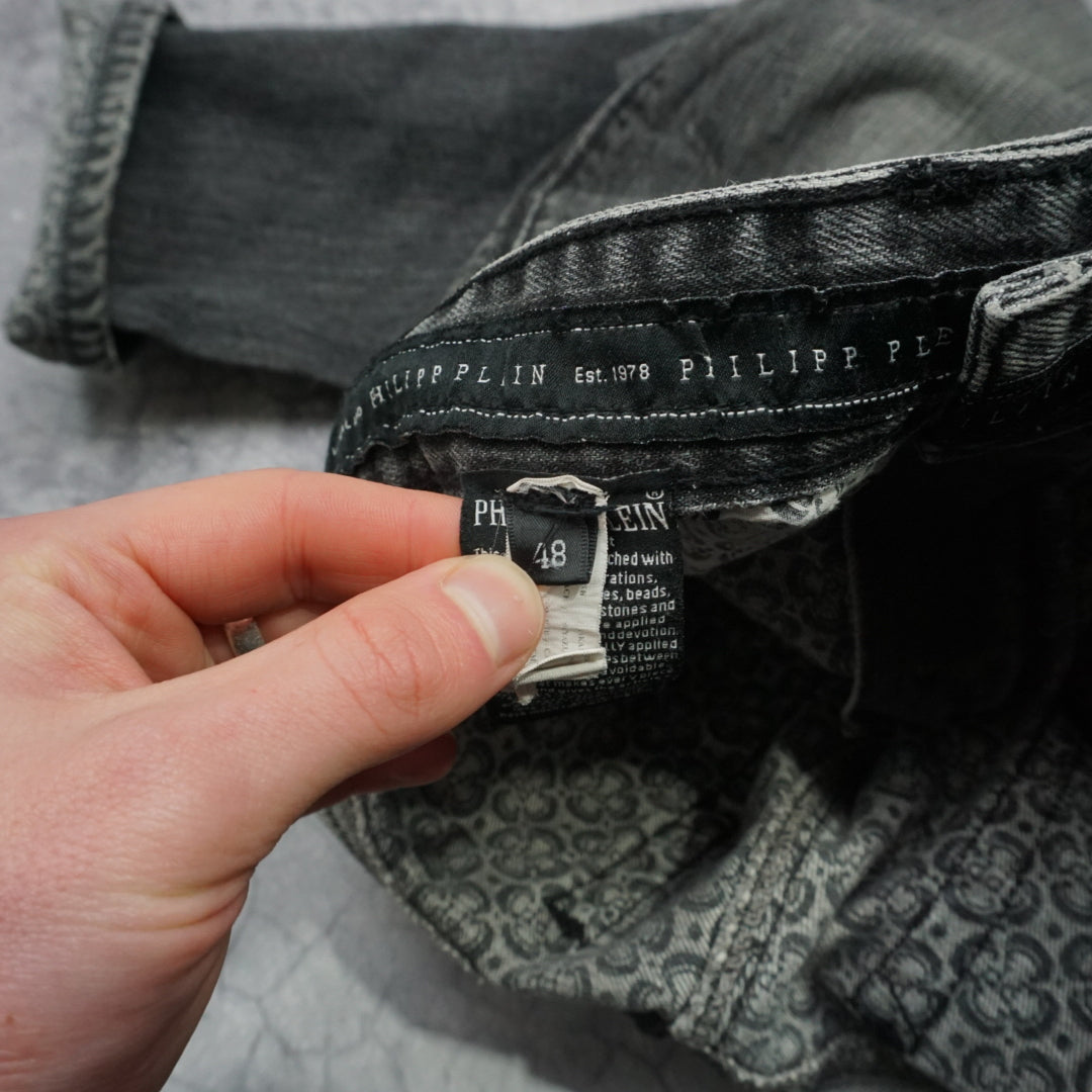Philipp Plein Skull Embroidered Jeans
