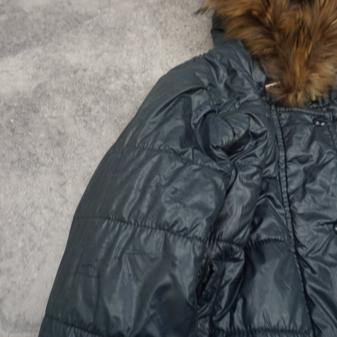 2000s Moncler Fur Hood Down Puffer Jacket