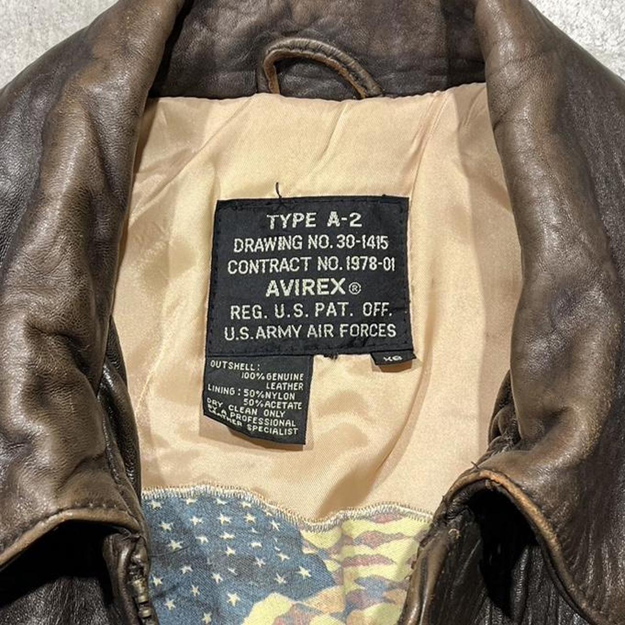 90s Avirex Embroidered Leather Jacket