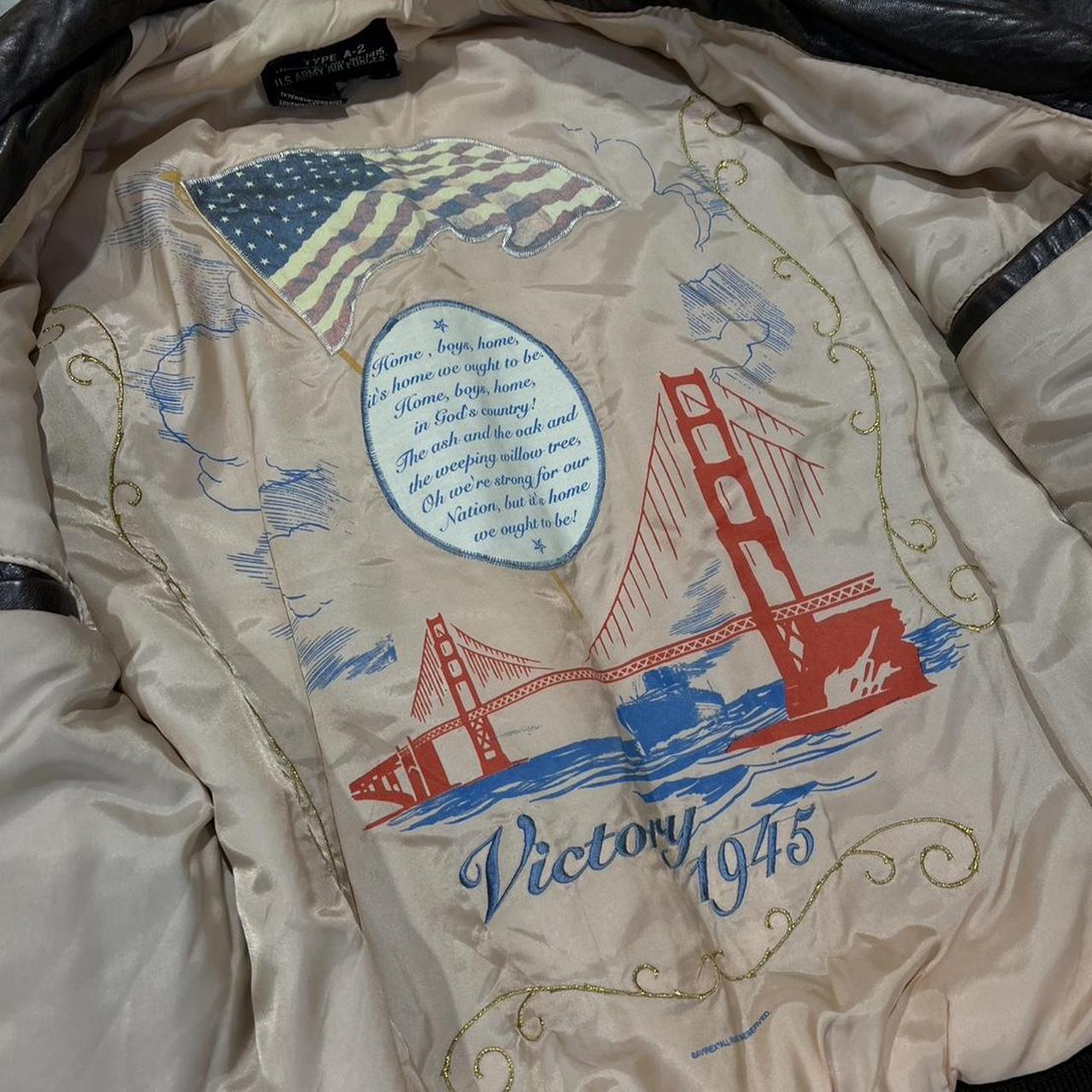 90s Avirex Embroidered Leather Jacket